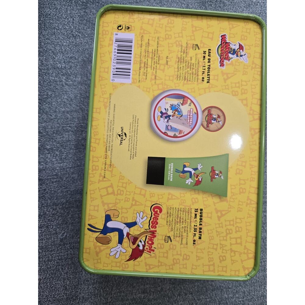 Woody Woodpecker Minstrel Tin 2 Piece Set, Eau De Toilette And Bubble Bath - Picture 2 of 3